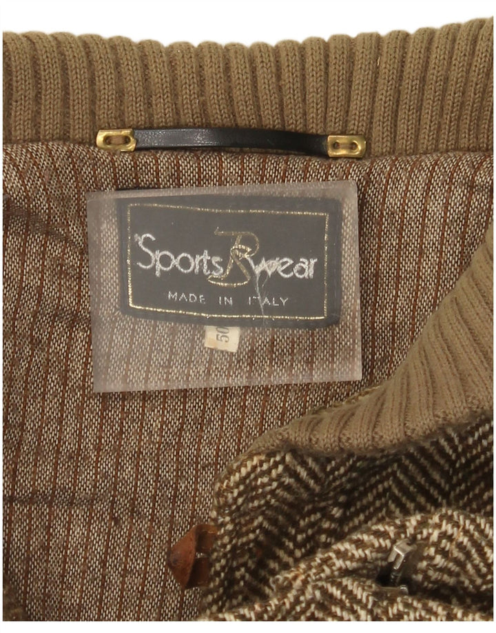 Bomber da uomo in maglia Radici IT 50 Large Khaki Herringbone
