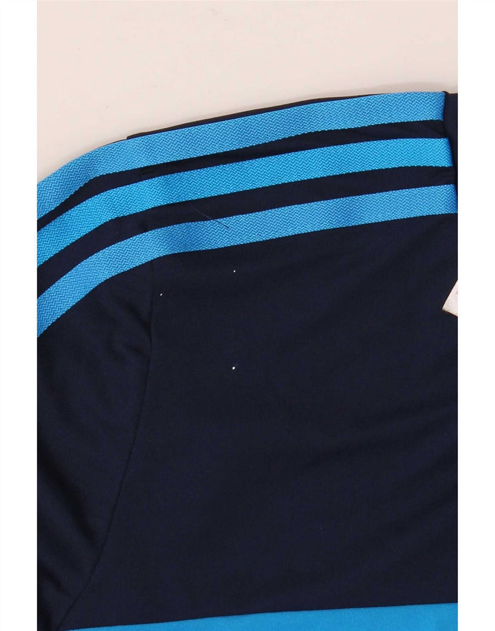 T-shirt da ragazzo Adidas Top 13-14 anni in poliestere color block blu navy