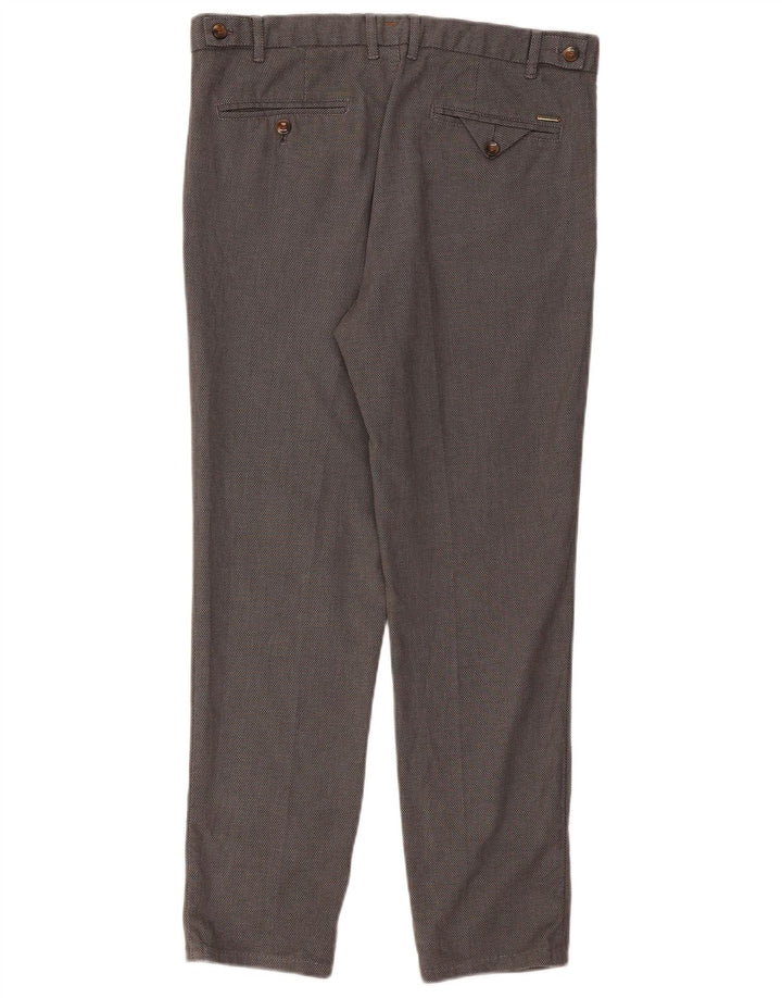 Pantaloni da Abito Slim da Uomo ZARA EU 42 Large W32 L28 Grigio Pied De Poule