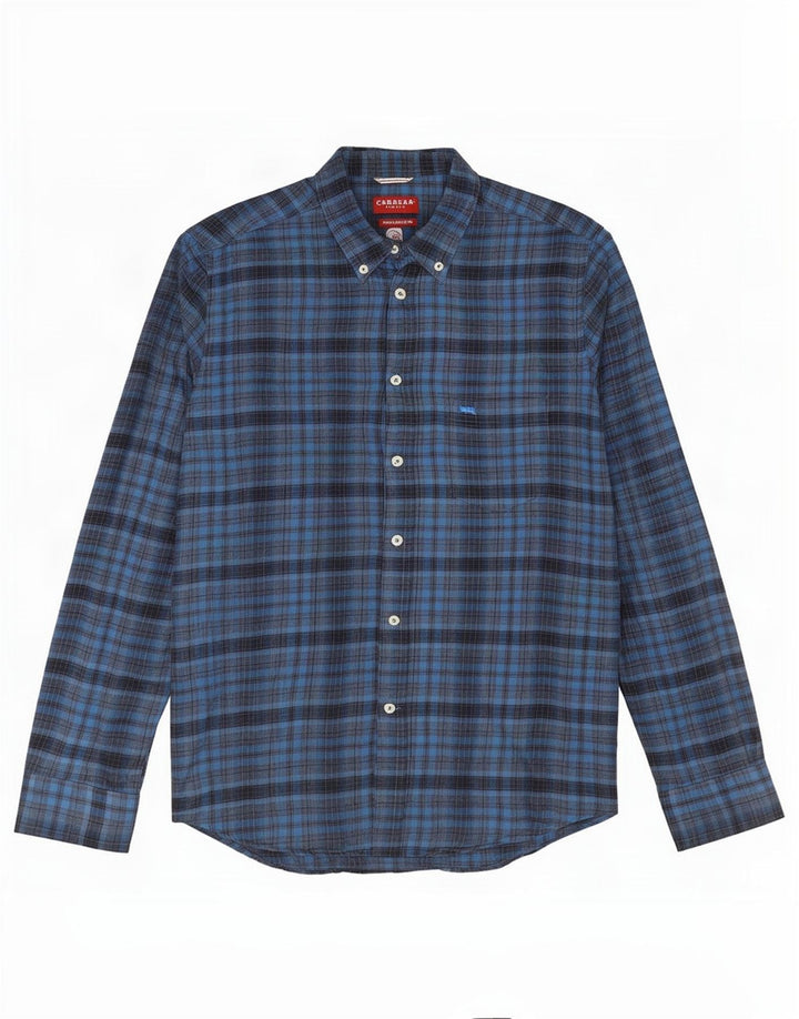 Carrera Camicia da uomo in flanella vestibilità regolare, grande cotone a quadri blu navy