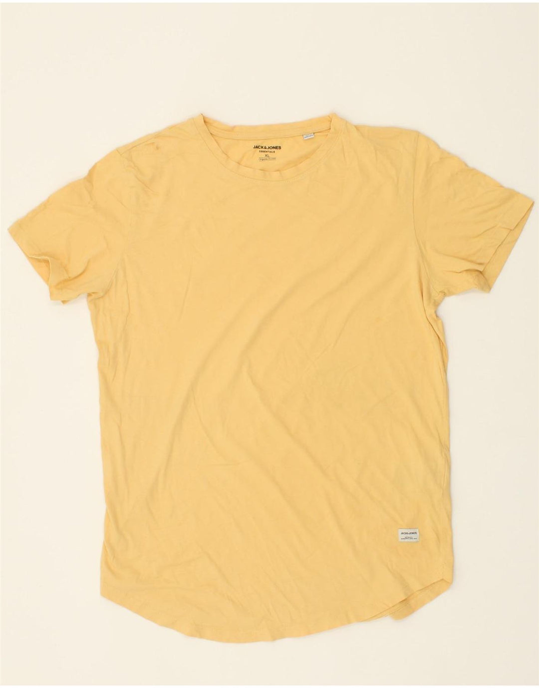 JACK & JONES Mens T-Shirt Top XL Yellow Cotton Vintage Jack & Jones and Second-Hand Jack & Jones from Messina Hembry 