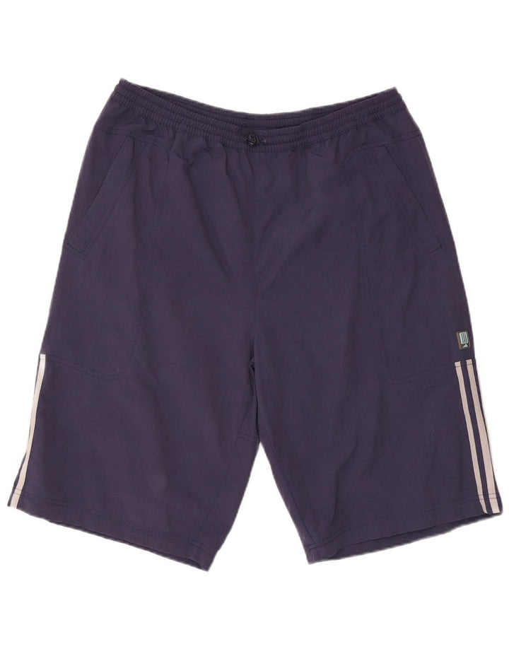 Pantaloncini sportivi da uomo ADIDAS grandi in poliestere blu navy