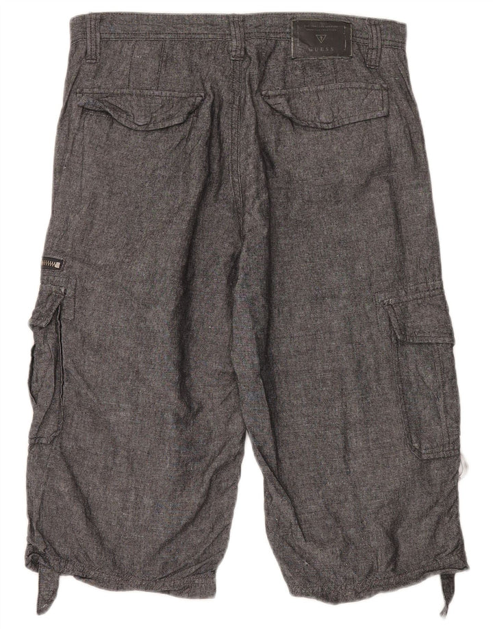 Guess Pantaloncini cargo da uomo W30 Lino grigio medio
