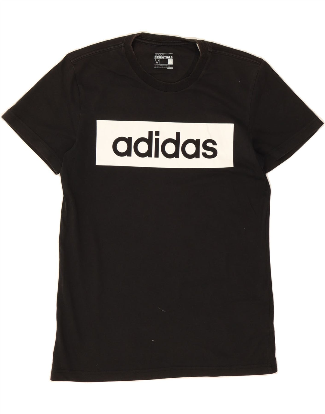 ADIDAS Mens Climalite Graphic T-Shirt Top Medium Black Cotton Vintage Adidas and Second-Hand Adidas from Messina Hembry 