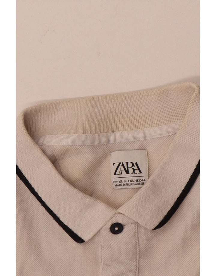 Polo Zara da uomo XL bianca a blocchi di colore