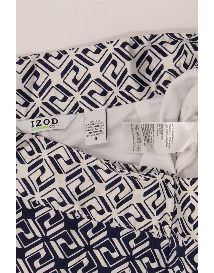 Minigonna da donna IZOD US 4 Small W30 poliestere geometrico blu navy