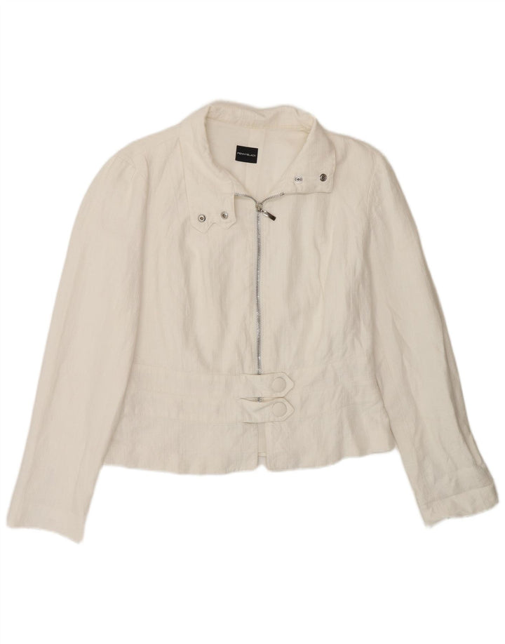 Giacca blazer con zip intera da donna Penny Black UK 12 media bianca