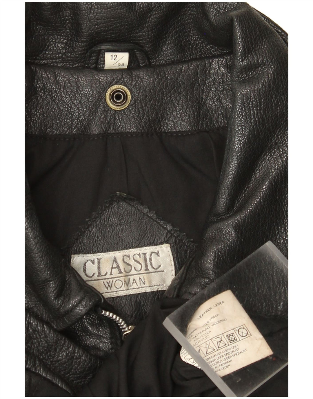 Giacca in pelle da donna CLASSIC UK 12 Pelle nera media