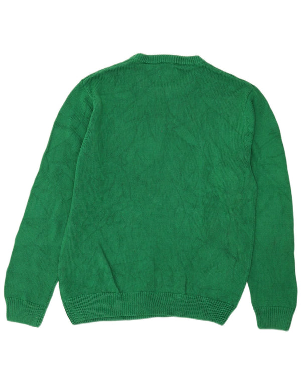 Chaps Uomo Maglione Girocollo Maglione Grande Cotone Verde