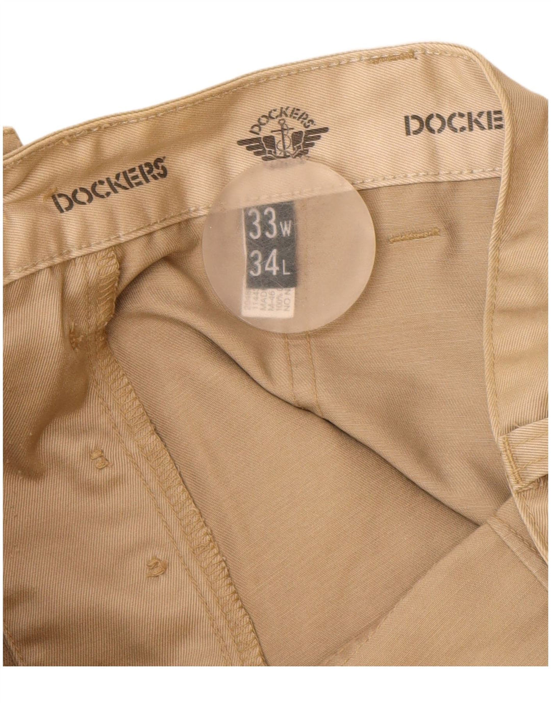 Pantaloni cargo dritti da uomo Dockers W33 L34 in cotone beige