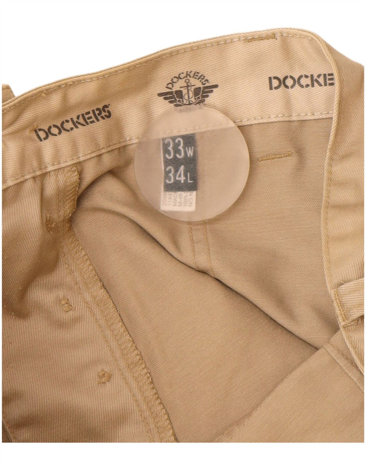 Pantaloni cargo dritti da uomo Dockers W33 L34 in cotone beige