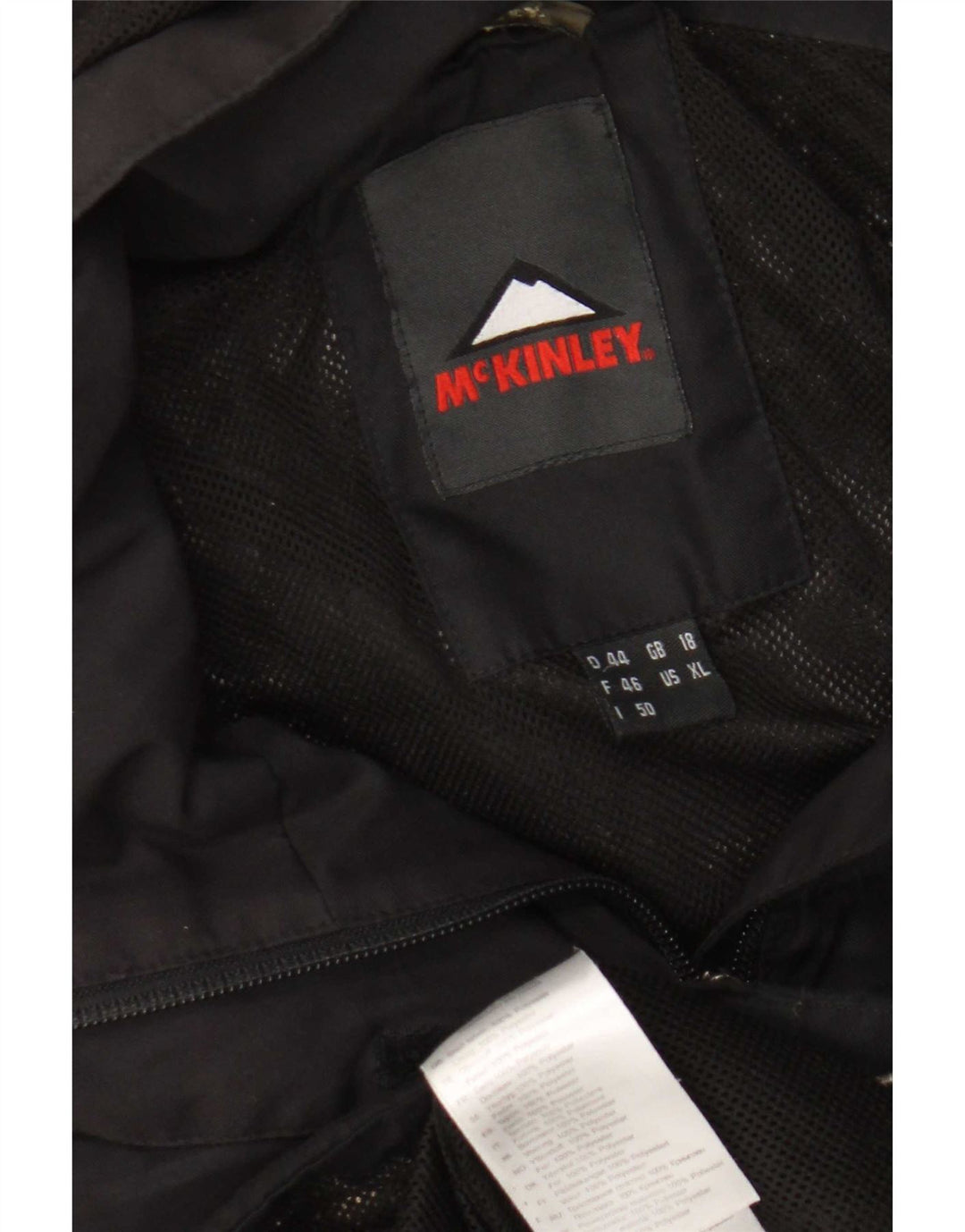 Giacca a vento con cappuccio da donna MC Kinley UK 18 XL nera in poliammide