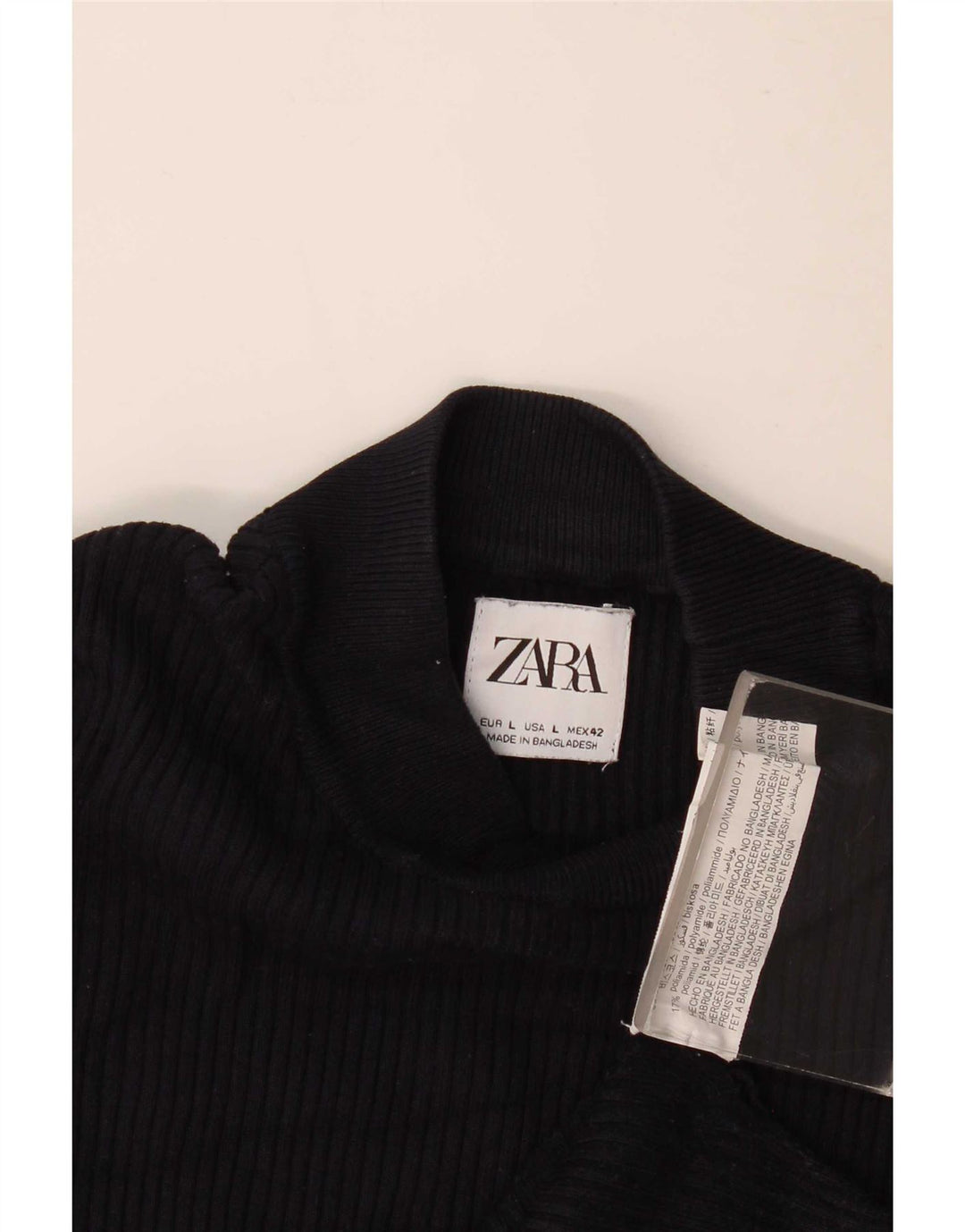 Top Zara da uomo a maniche lunghe grande in viscosa blu navy