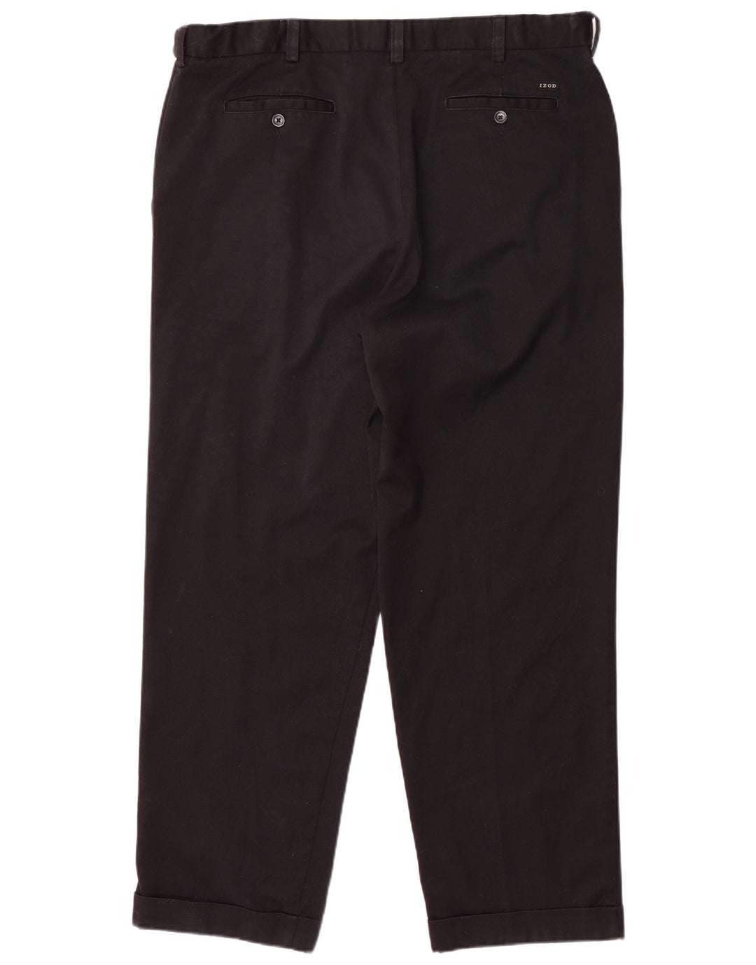 Pantaloni chino con pegging da uomo Izod W38 L31 poliestere nero