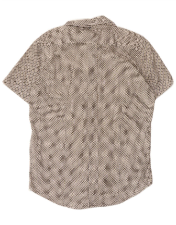 Camicia a maniche corte da uomo Gas Small in cotone geometrico bianco