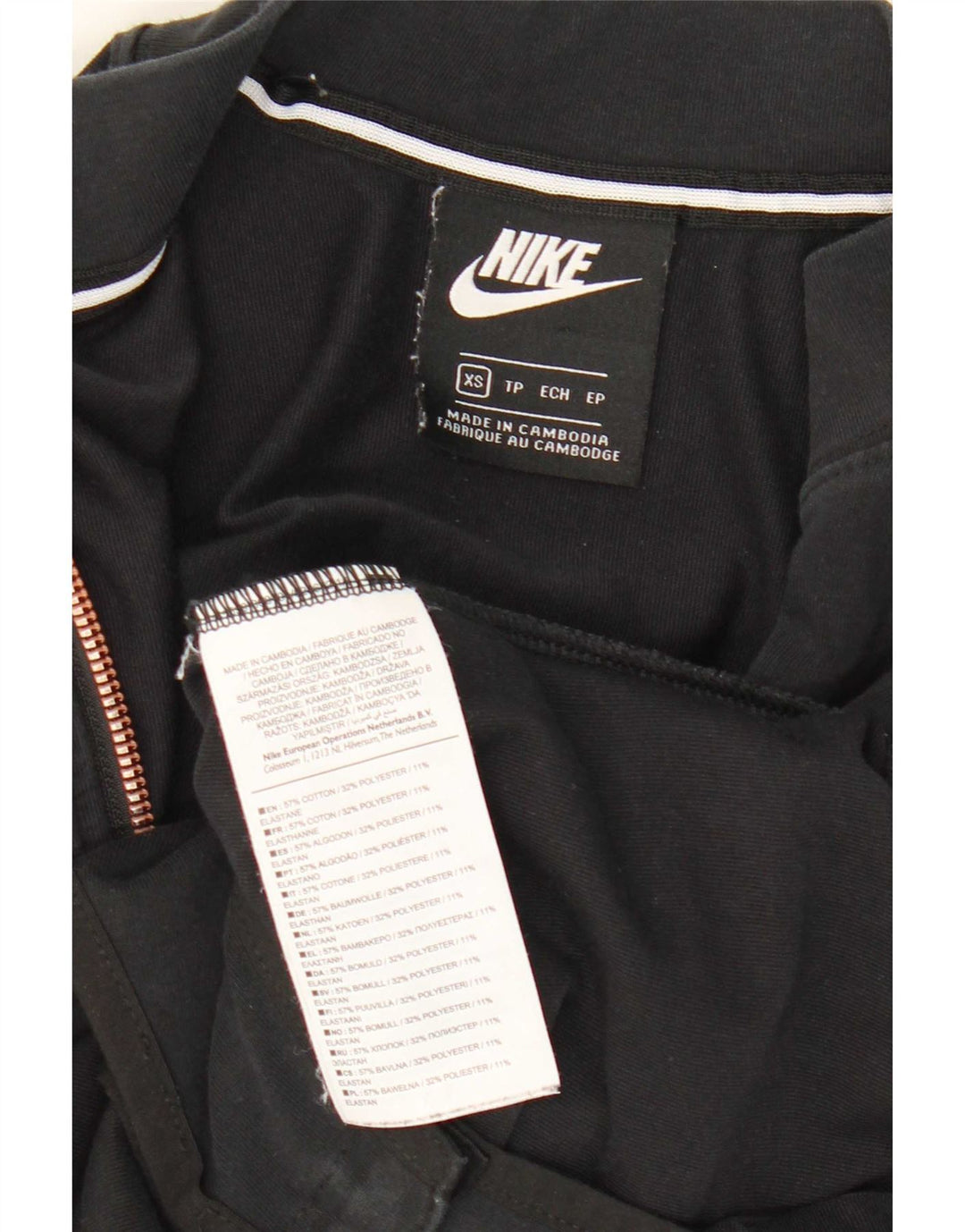 Body a maniche lunghe da donna Nike UK 6 XS cotone nero