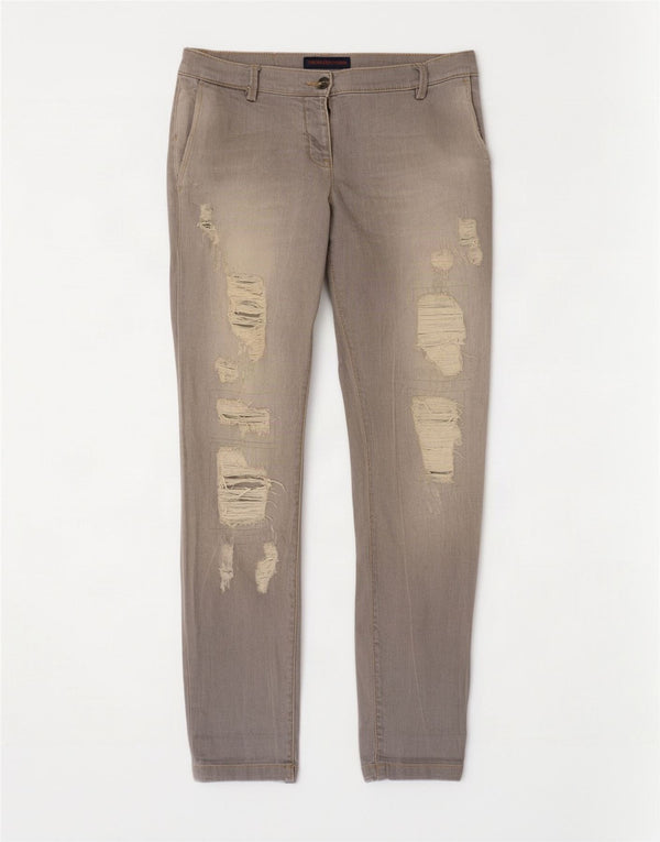 Jeans Trussardi Donna Slim Distressed W26 L30 Cotone Grigio