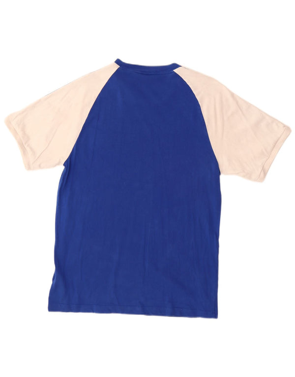 T-shirt da uomo Adidas Top in cotone color block blu medio
