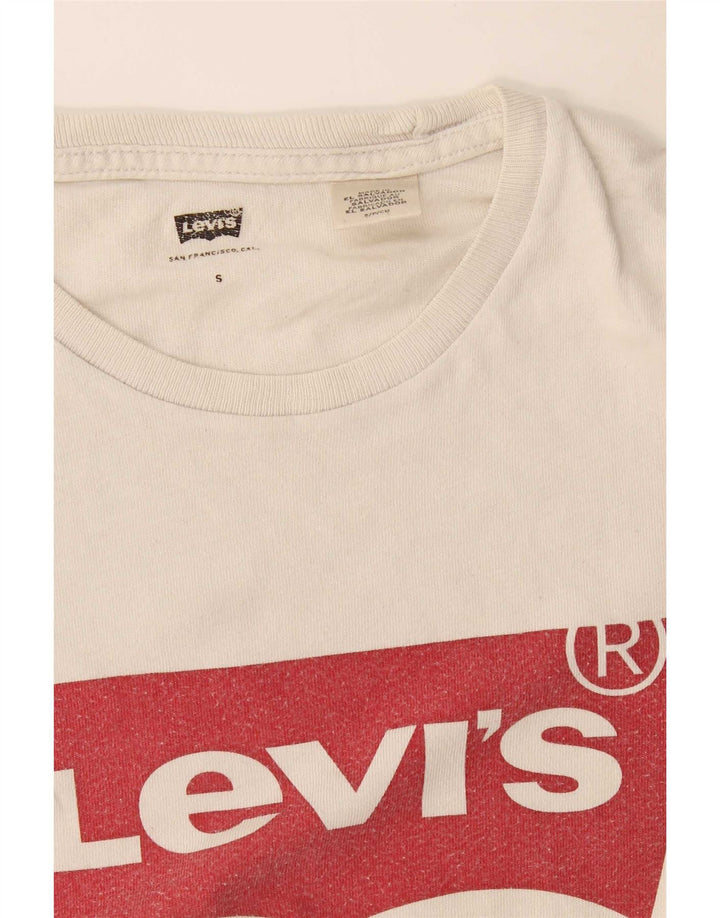 Levi's T-shirt grafica oversize da donna Top UK 10 Small Bianca