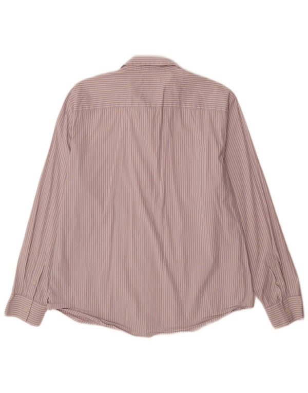 Camicia slim fit da uomo Calvin Klein XL viola gessato in cotone