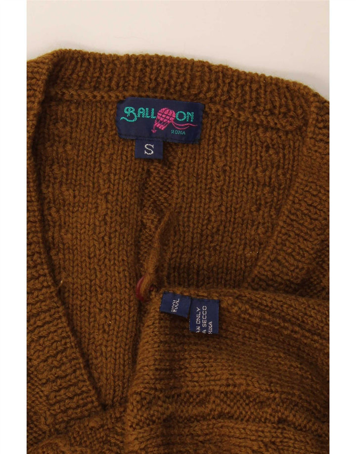 Maglione cardigan da donna Balloon UK 10 piccolo lana kaki