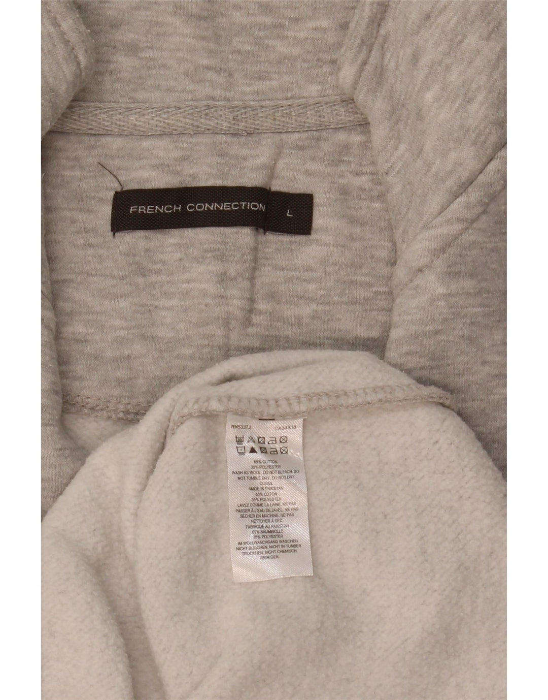 Felpa da uomo con collo con zip French Connection, maglione grande, cotone chiazzato grigio