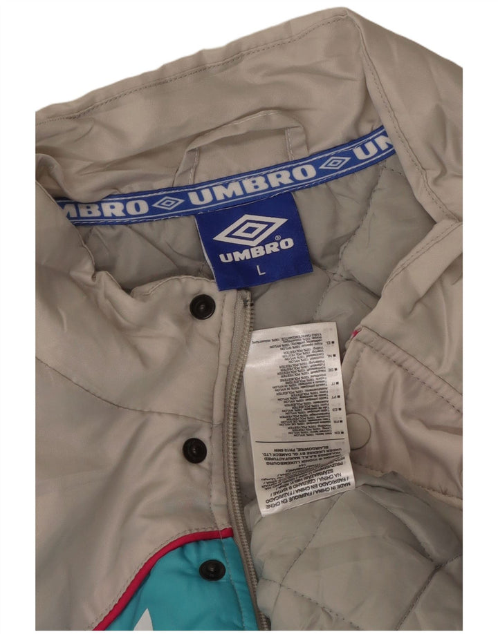Giacca imbottita con grafica da uomo UMBRO UK 40 Large in nylon color block grigio