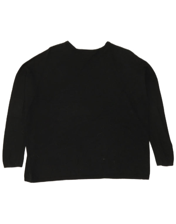 Maglione maglione oversize con scollo a barca da donna Zara UK 14 medio nero