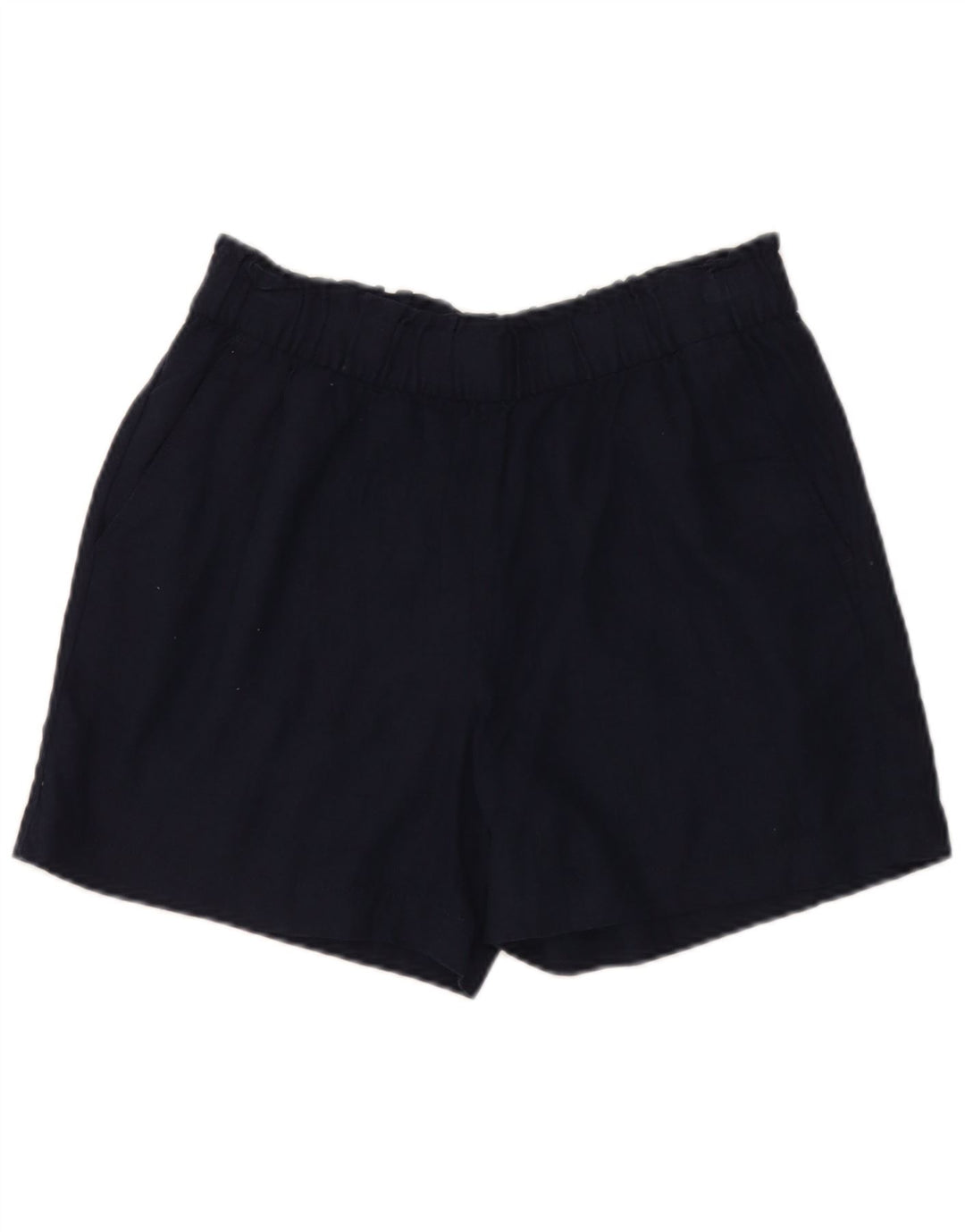 Pantaloncini casual da donna Marks & Spencer UK 12 medi W32 blu navy lino
