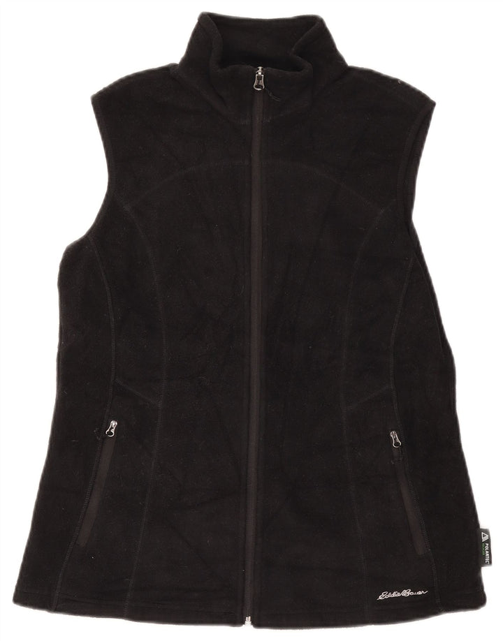 Gilet in pile da donna EDDIE BAUER UK 12 medio poliestere nero