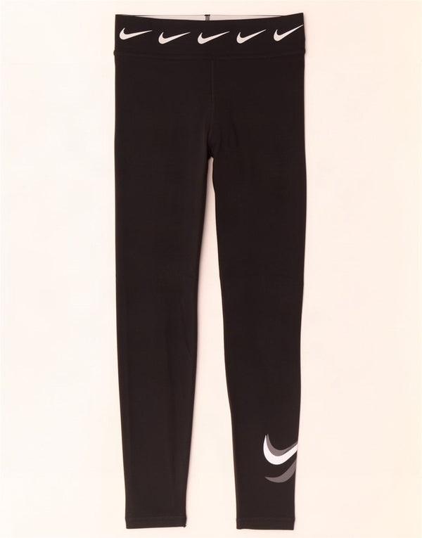 Leggings grafici da donna Nike UK 4 XS cotone nero