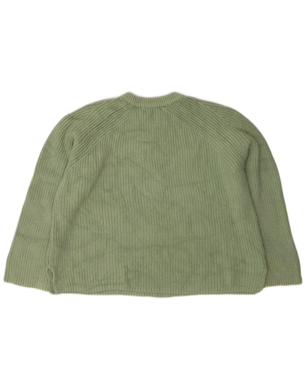 Maglione maglione girocollo da donna Marks & Spencer UK 16 grande cotone verde
