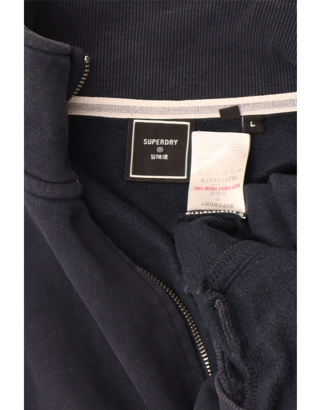 Giacca da tuta da donna SUPERDRY UK 16 grande cotone blu navy