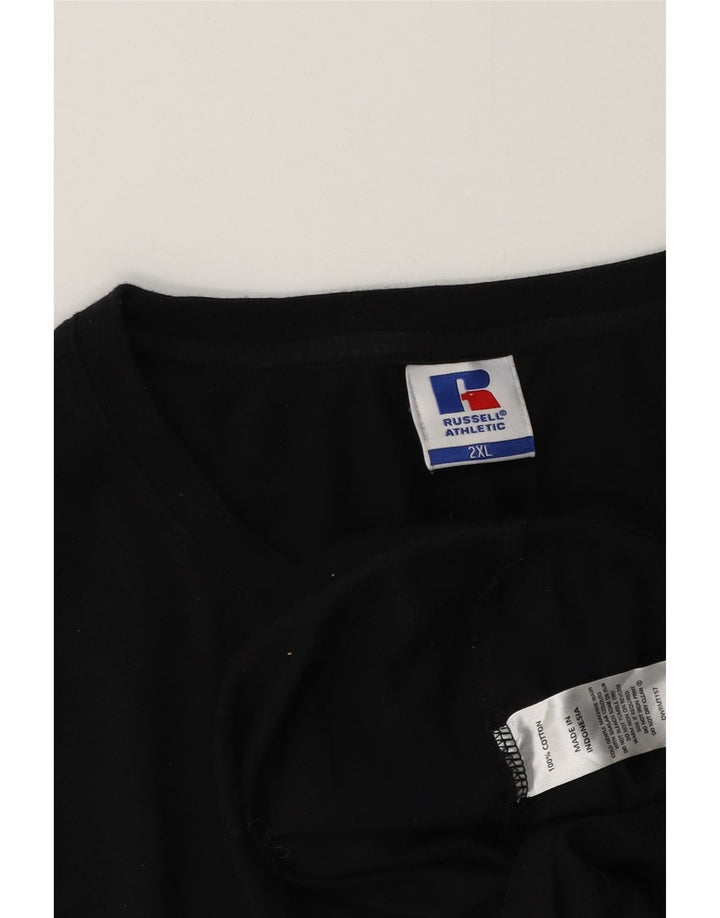 T-shirt grafica da uomo RUSSELL ATHLETIC 2XL cotone nero