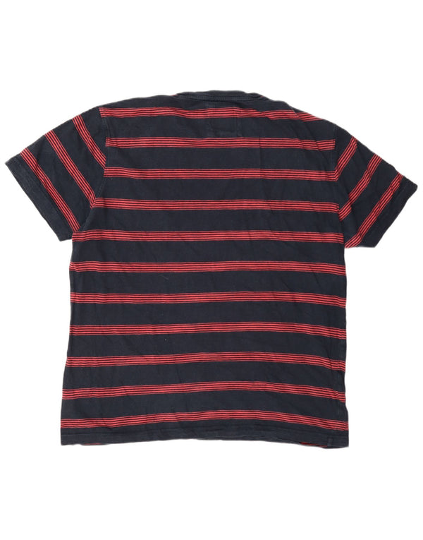 Crew Clothing T-shirt da uomo Top grande in cotone a righe blu navy