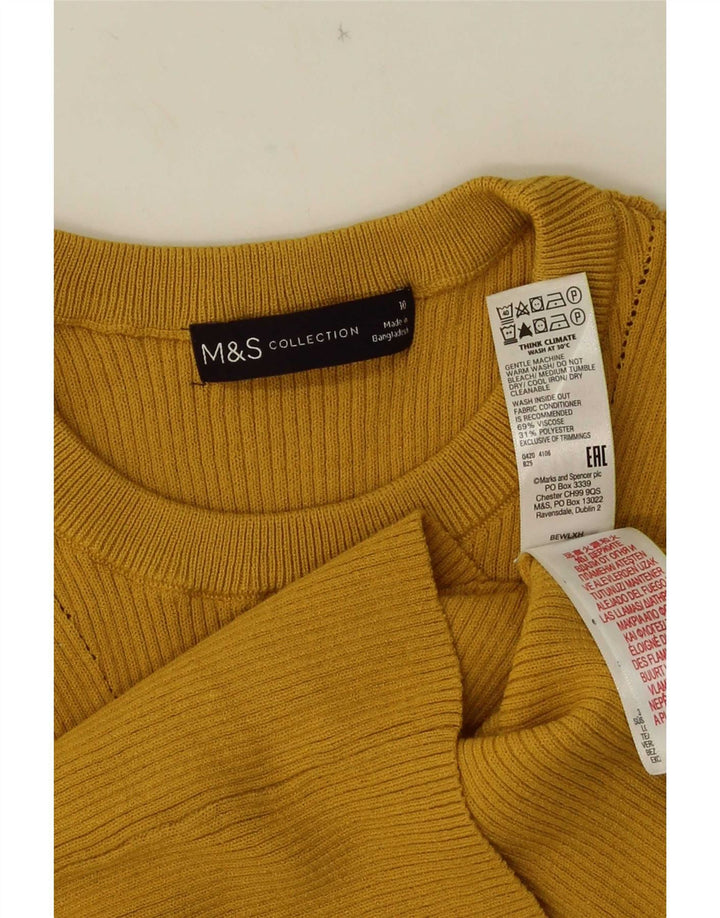 Canotta da donna Marks & Spencer UK 10 piccola viscosa gialla