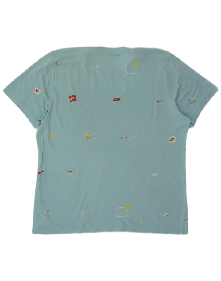 T-shirt grafica da uomo Nike Top XL in cotone blu