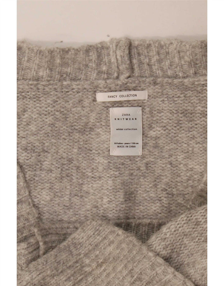 Maglione cardigan per ragazze Zara 8-9 anni grigio screziato