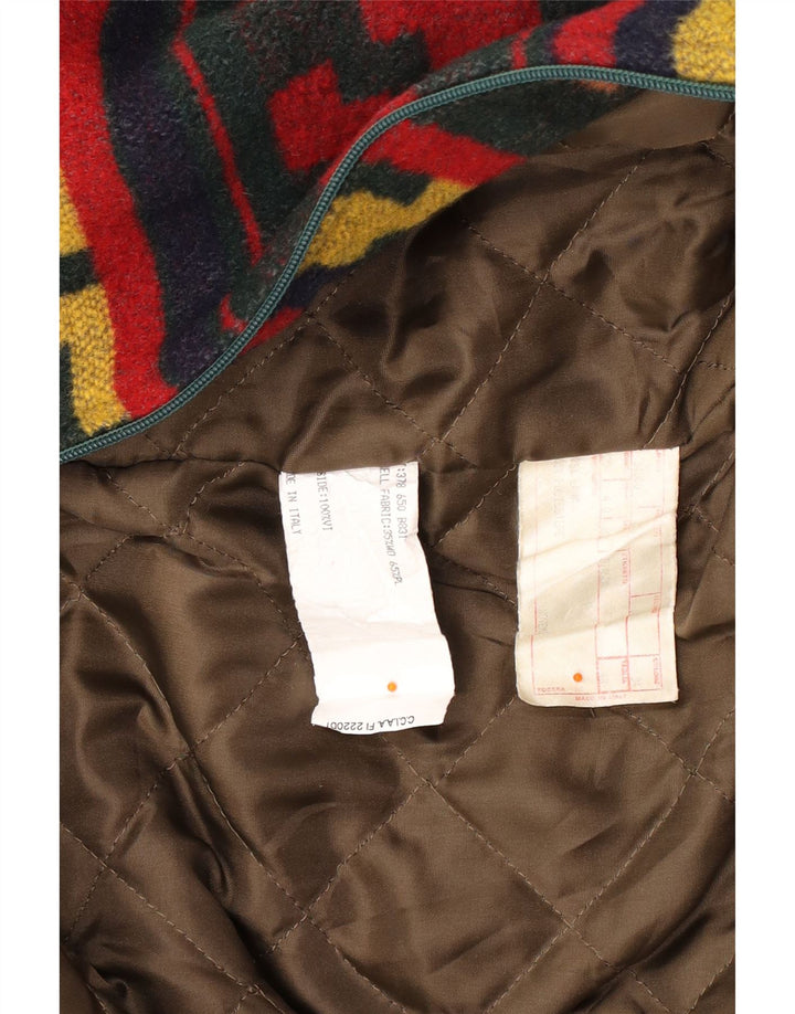 Giacca utility vintage da uomo UK 40 grande lana geometrica multicolore