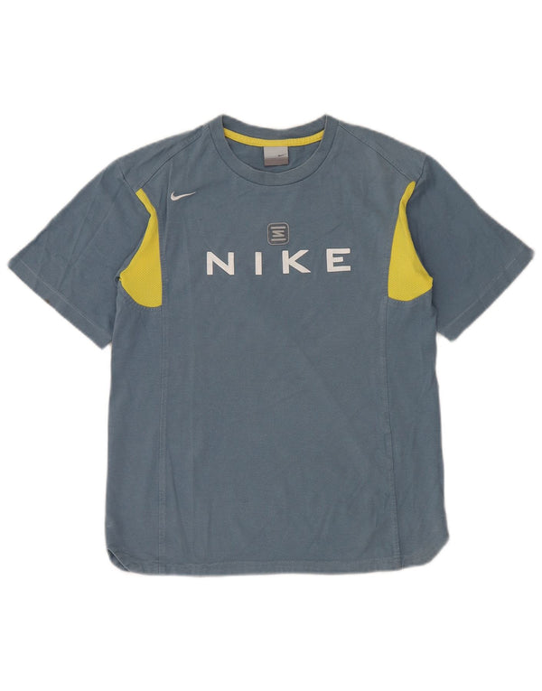 T-shirt grafica Nike per ragazzi, 12-13 anni, grande, in cotone color block blu