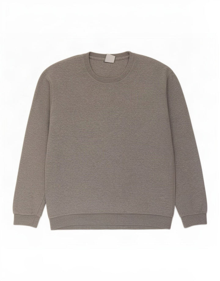 Felpa Zara da uomo maglione grande in cotone chiazzato grigio