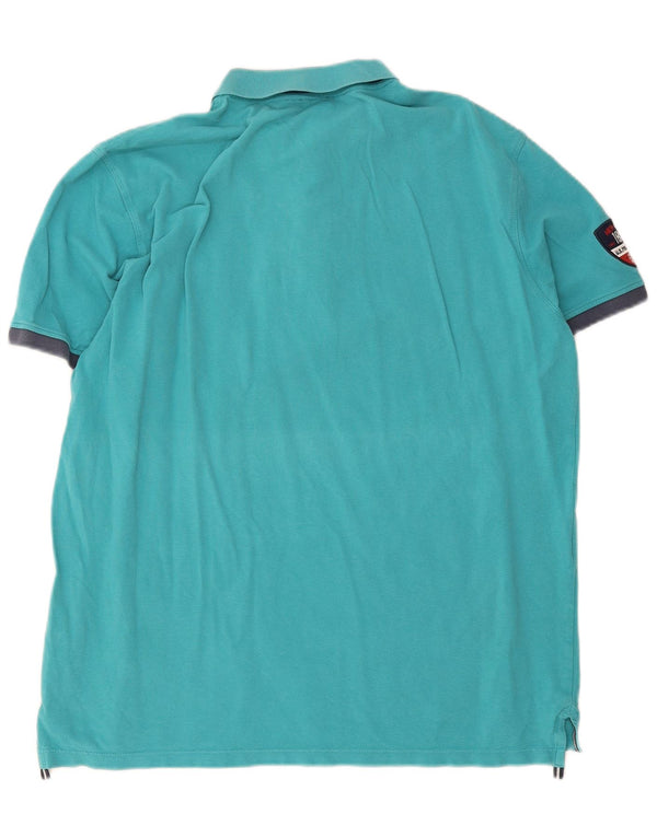 Polo Assn. degli Stati Uniti Polo da uomo 2XL in cotone color block turchese