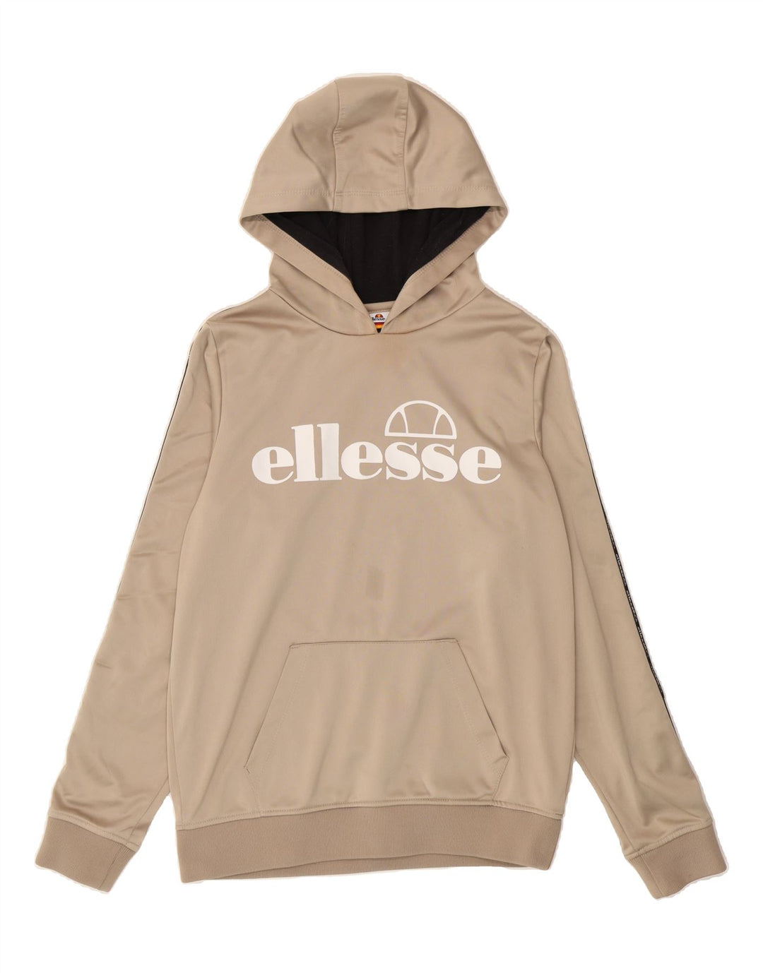 ELLESSE Boys Graphic Hoodie Jumper 13-14 Years Beige Polyester Vintage Ellesse and Second-Hand Ellesse from Messina Hembry 