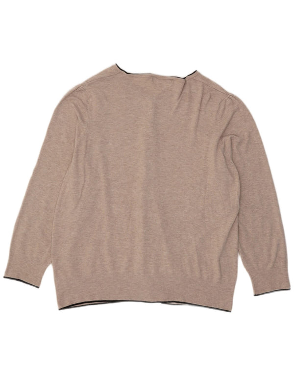 Maglione cardigan da donna Marks & Spencer UK 24 4XL Viscosa beige