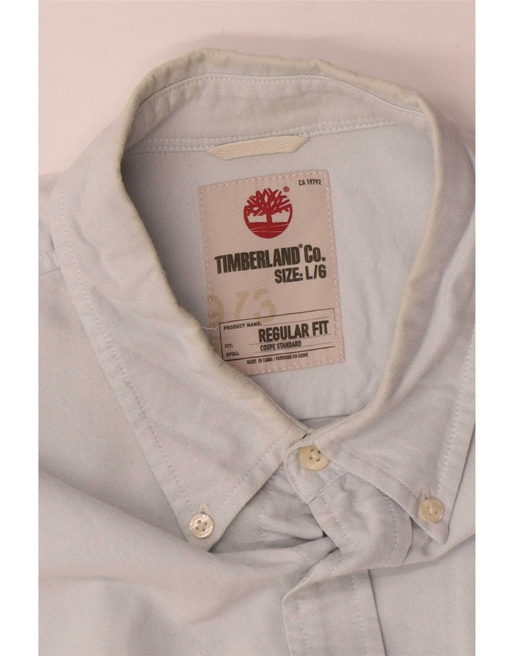 Camicia Timberland da uomo vestibilità regolare grande cotone blu