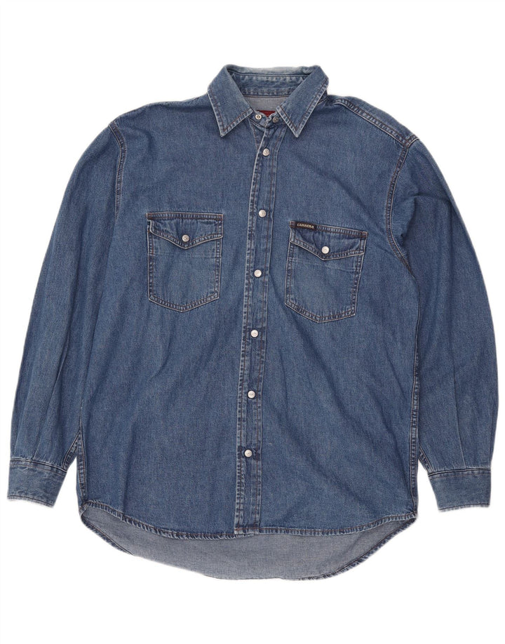 Camicia in denim da uomo Carrera taglia 39/40 cotone blu medio