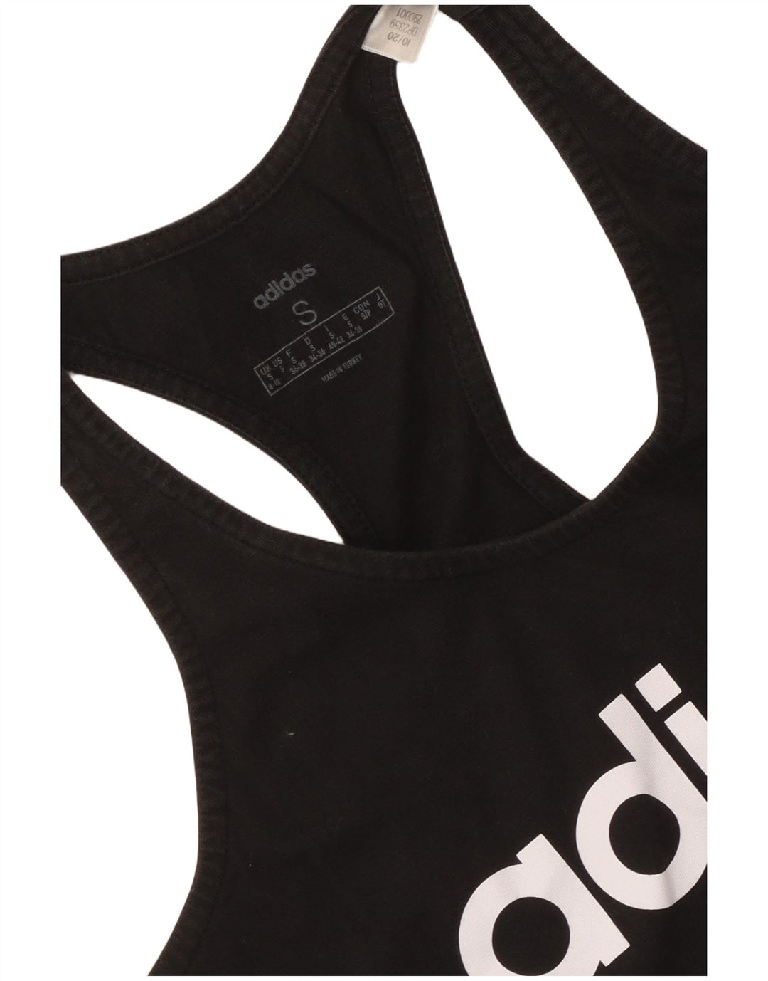 Canotta grafica da donna Adidas UK 8/10 piccola nera