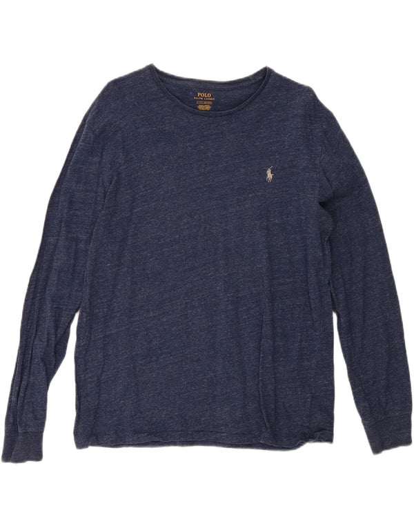 Polo Ralph Lauren Womens Top Long Sleeve UK 16 Large Navy Blue Cotton