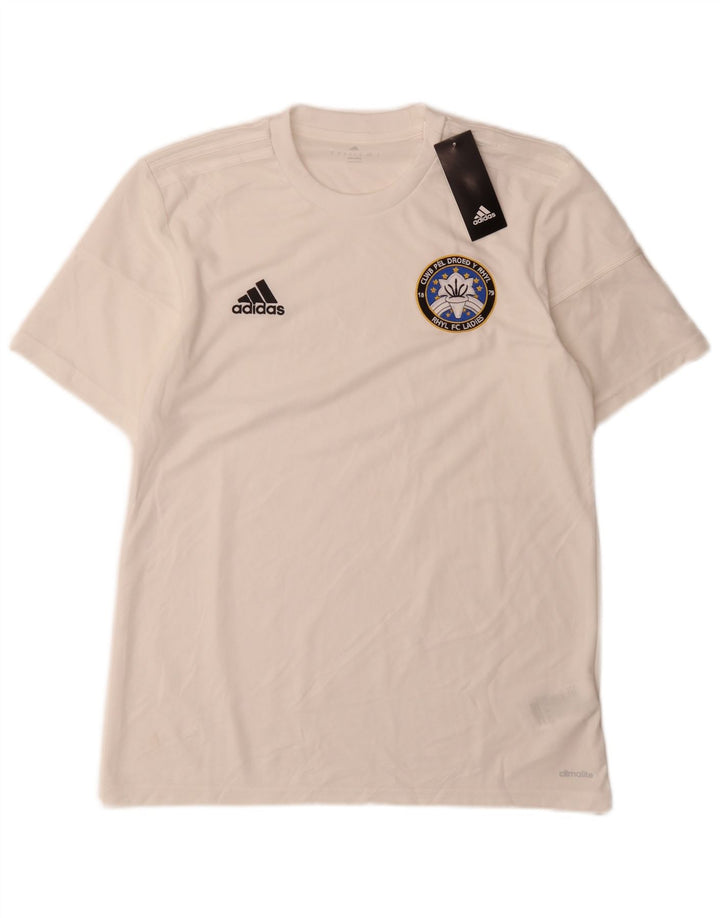 T-shirt Adidas Climalite da uomo Top in poliestere bianco medio