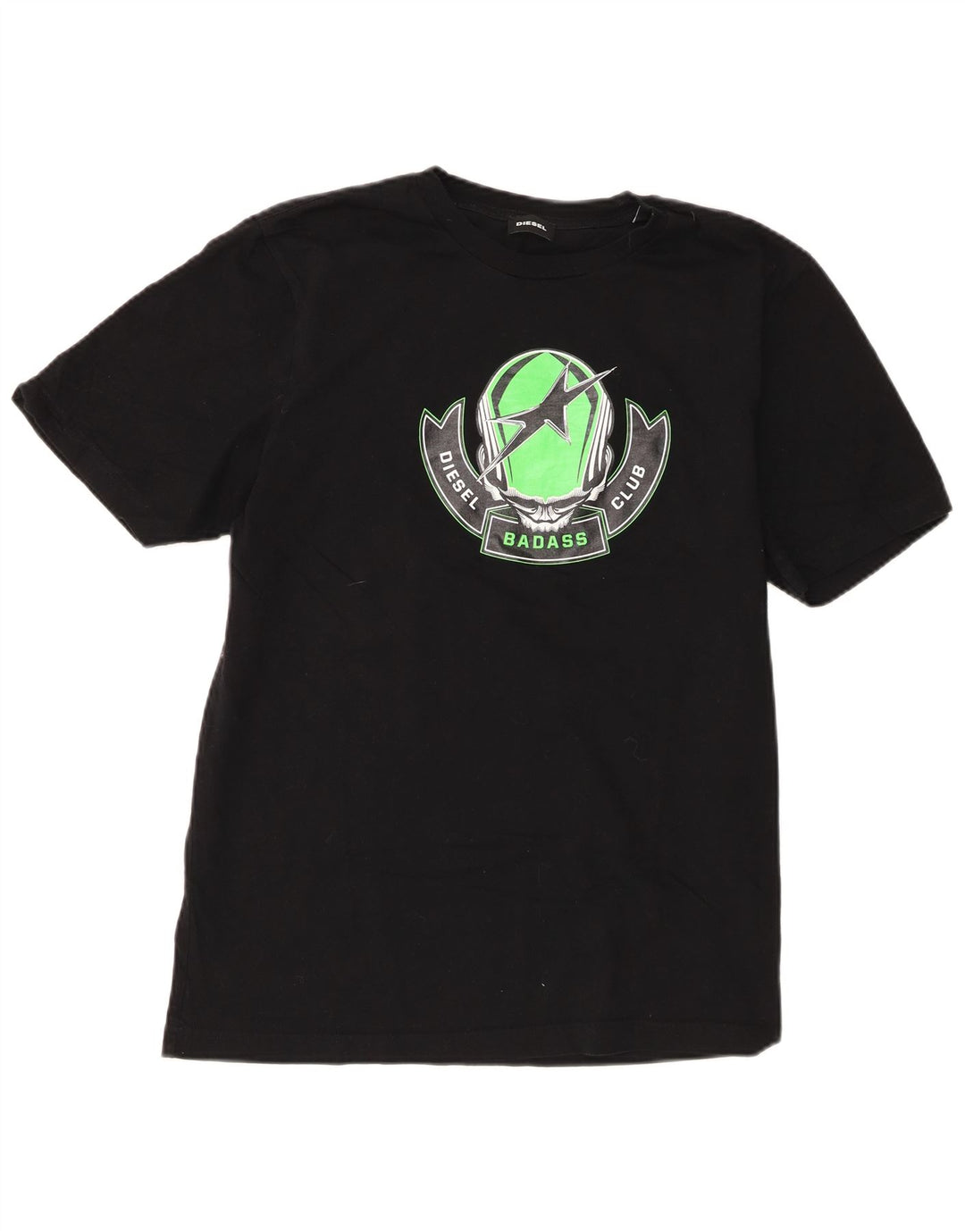 T-shirt grafica da uomo Diesel Top grande in cotone nero